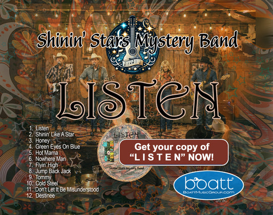 LISTEN CD - 12 SONGS - SHININ' STARS MYSTERY BAND