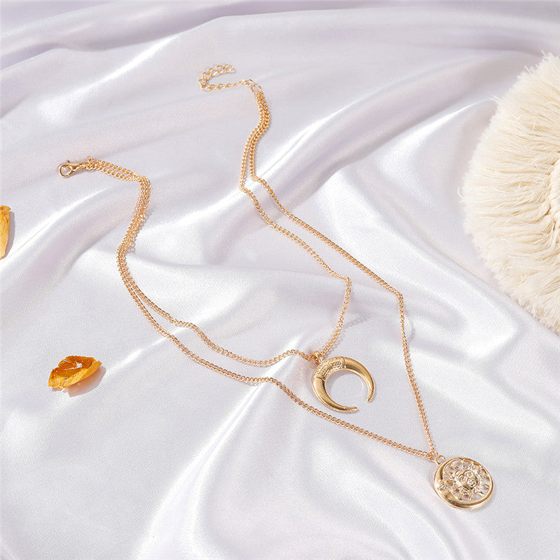 Punk Style Sun And Moon Necklace